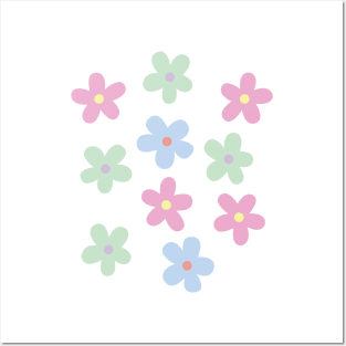 Pastel Color Flowers Posters and Art